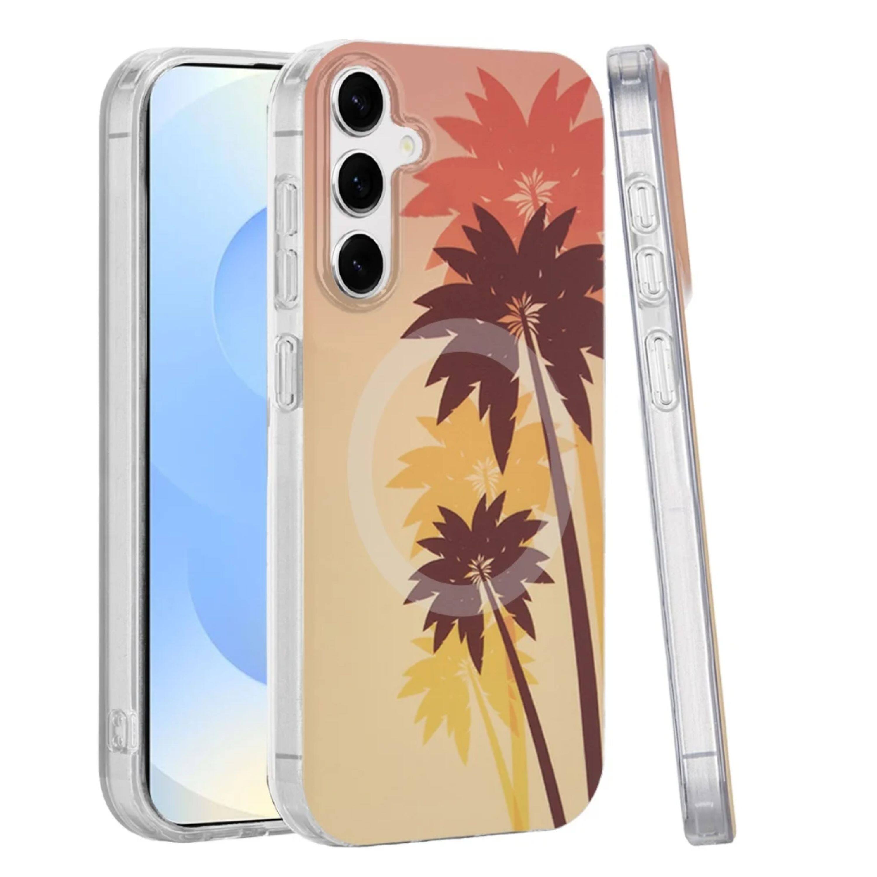 Front. Kitcheniva - Dual Layer TPU Design Case With Magnetic Circle Tempered Glass For Samsung Galaxy S25+/S24+ Coconut Palm - Multicolor.