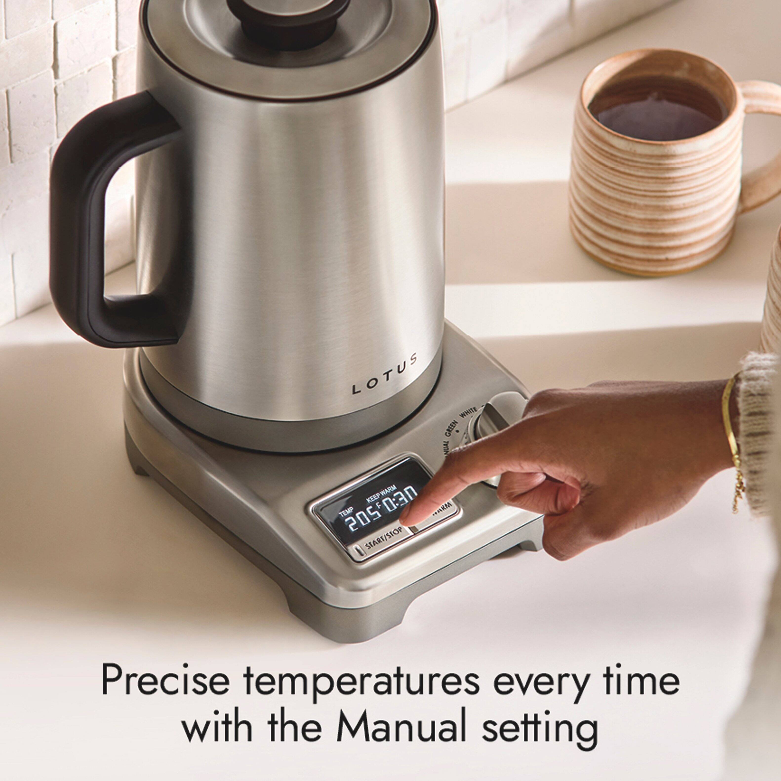 LOTUS WHITE GREEN NUAL KEEP 0:30 WARM 205'0:30 F M TEMP 205 START/STOP

Precise temperatures every time with the Manual setting