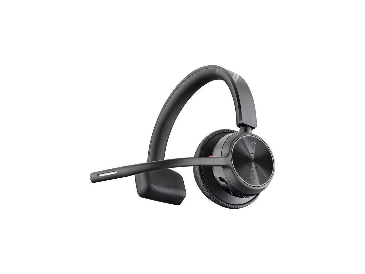 Alt View 3. HP - HP Poly Voyager 4310 USB-A Headset with Siri & Google Assistant, Mono, Wired/Wireless Bluetooth, 298.6 ft, Model 76U48AA - Black.