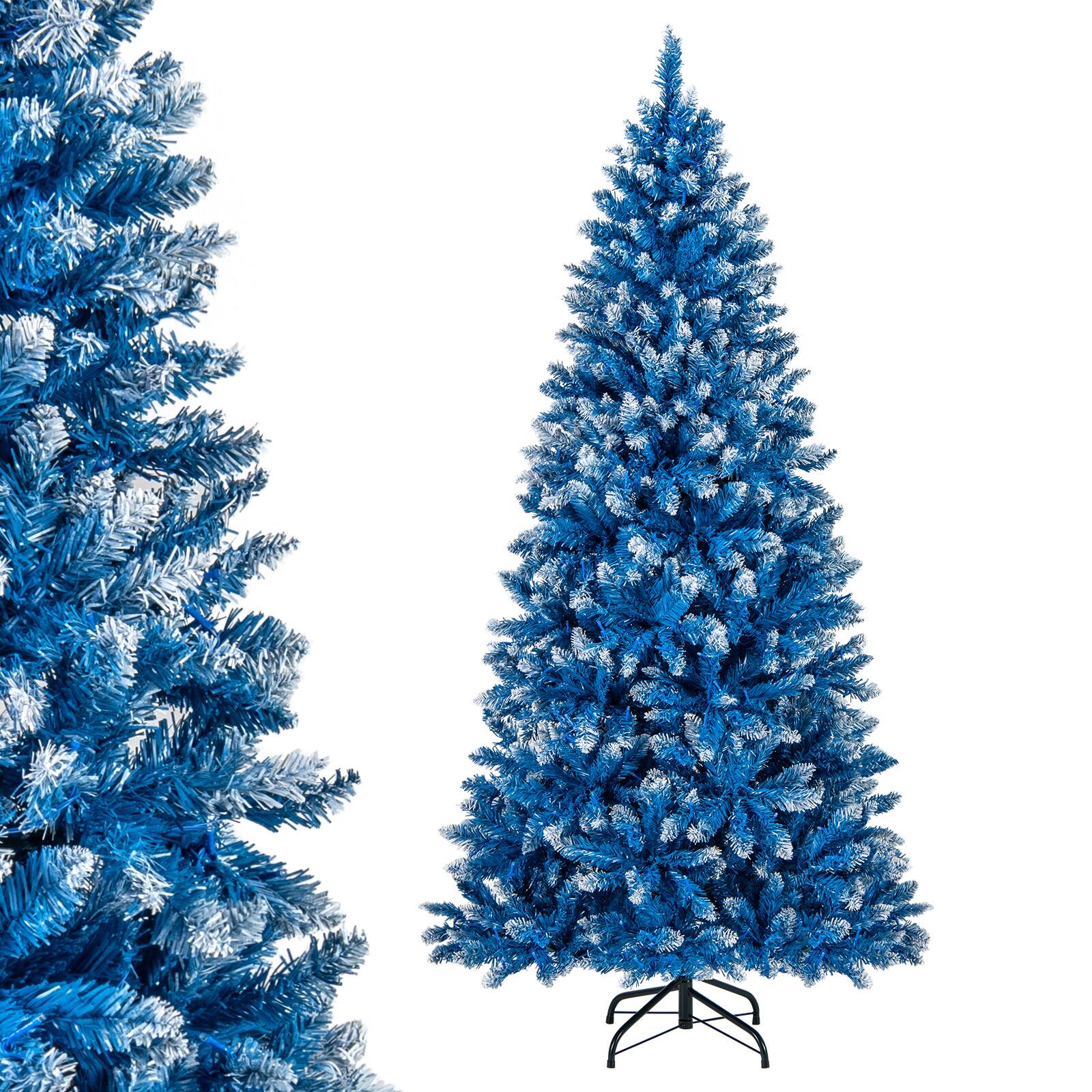 Alt View 9. Costway - Costway 6 FT Artificial Christmas Tree, with 270/340/420/520 Warm White LED Lights 8 Lighting Modes - Blue.