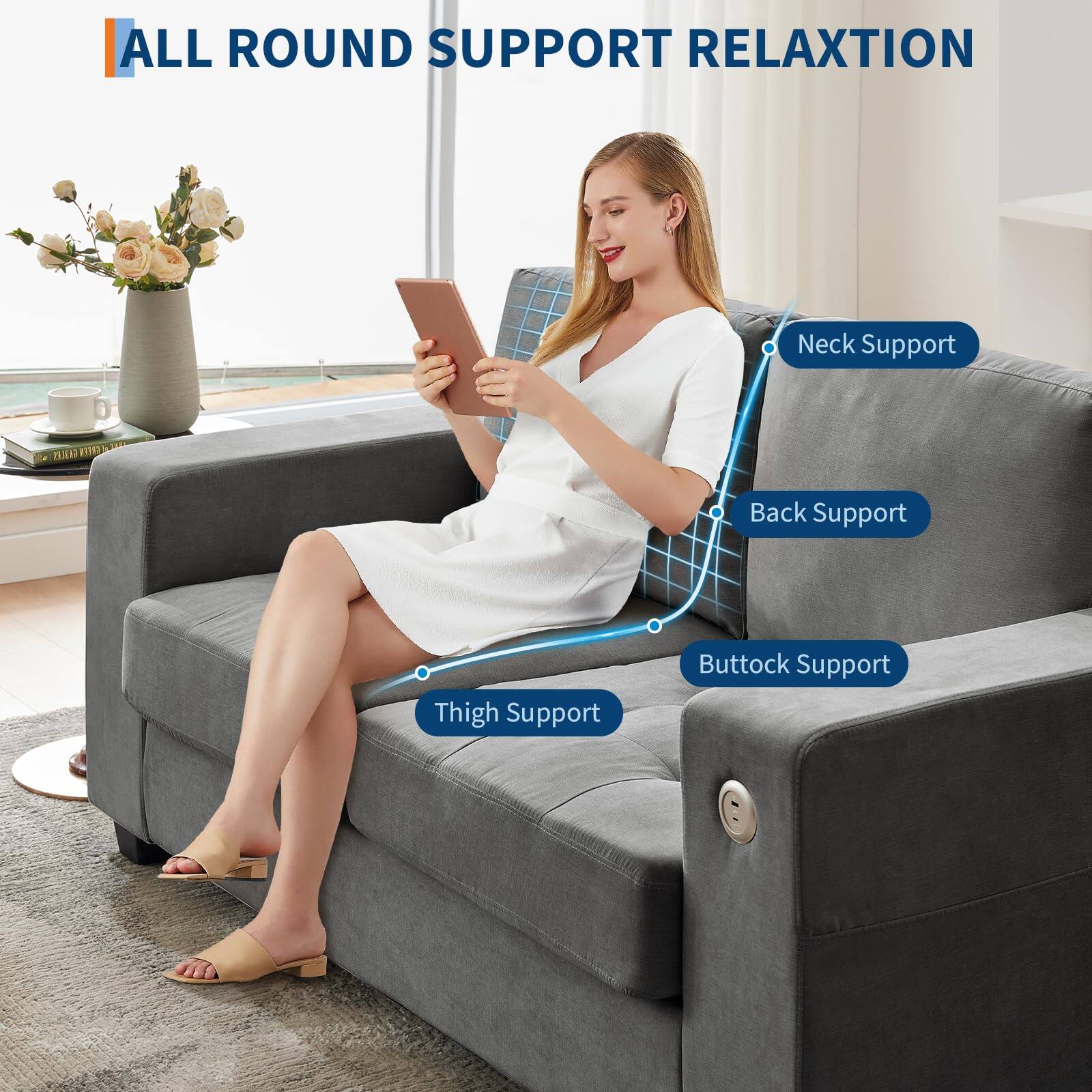 ALL ROUND SUPPORT RELAXATION

- Neck Support
- Back Support
- Thigh Support
- Buttock Support