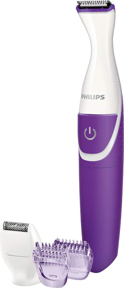 Left. Philips - BikiniGenie Bikini Trimmer - White/Purple.