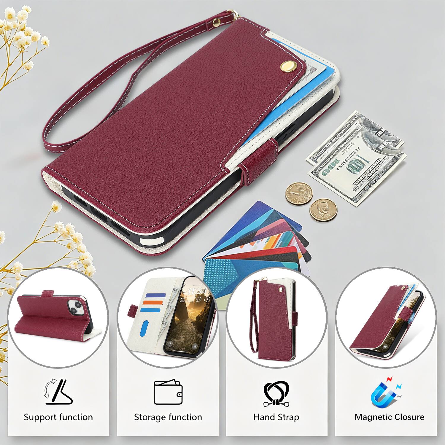 07 2 UO P OD I SSCR3 S n PS - 2dR 11:34  
Support function  
Storage function  
C- Hand Strap  
Magnetic Closure