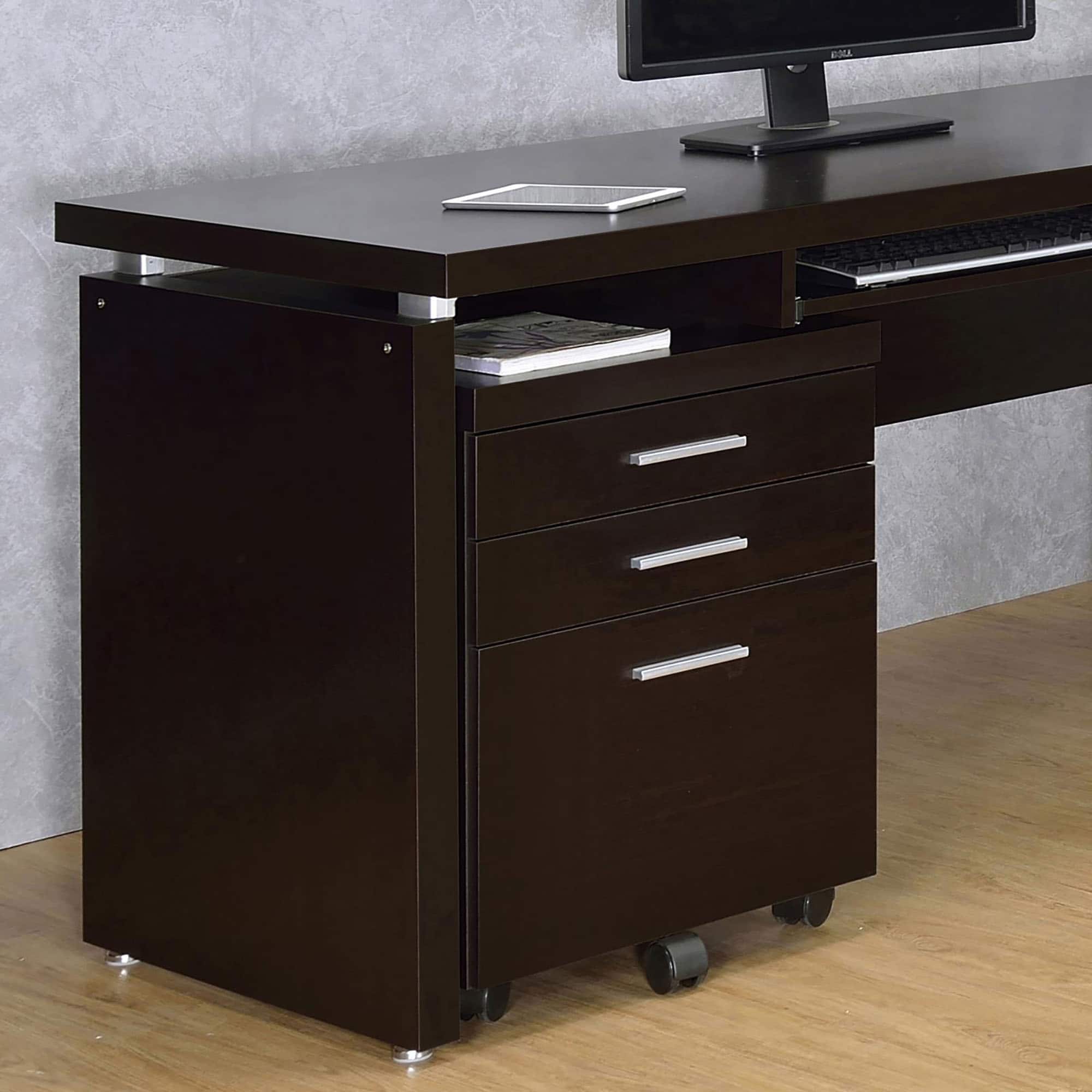 APRILSOUL - Cappuccino 3 Drawer File Cabinet