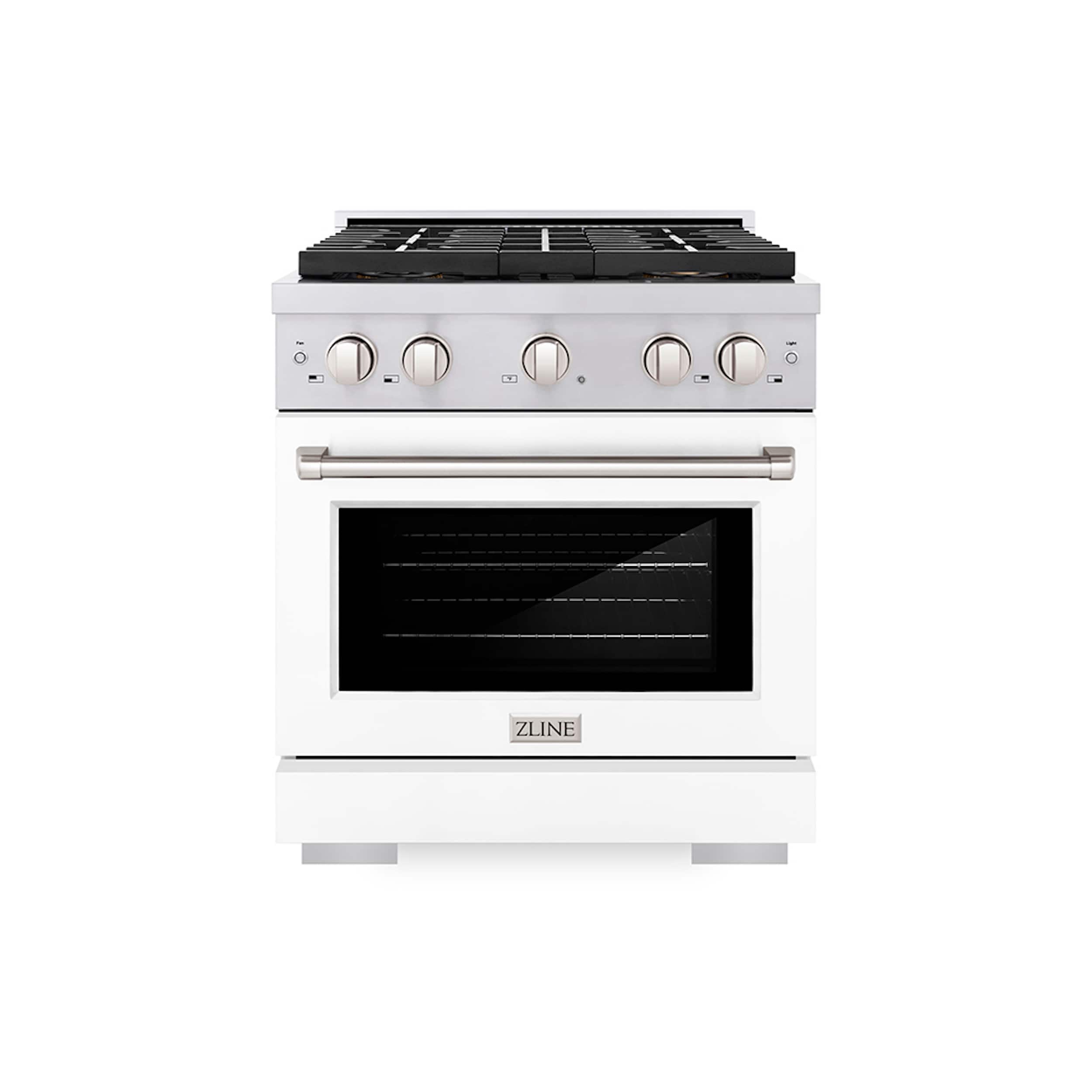 ZLINE - 30 in. 4.2 cu. ft. Freestanding Paramount Dual Fuel Range with DuoPro Cooktop and Electric Oven - White Matte - Front_Zoom