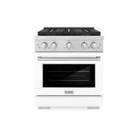 ZLINE - 30 in. 4.2 cu. ft. Freestanding Paramount Dual Fuel Range with DuoPro Cooktop and Electric Oven - White Matte - Front_Zoom