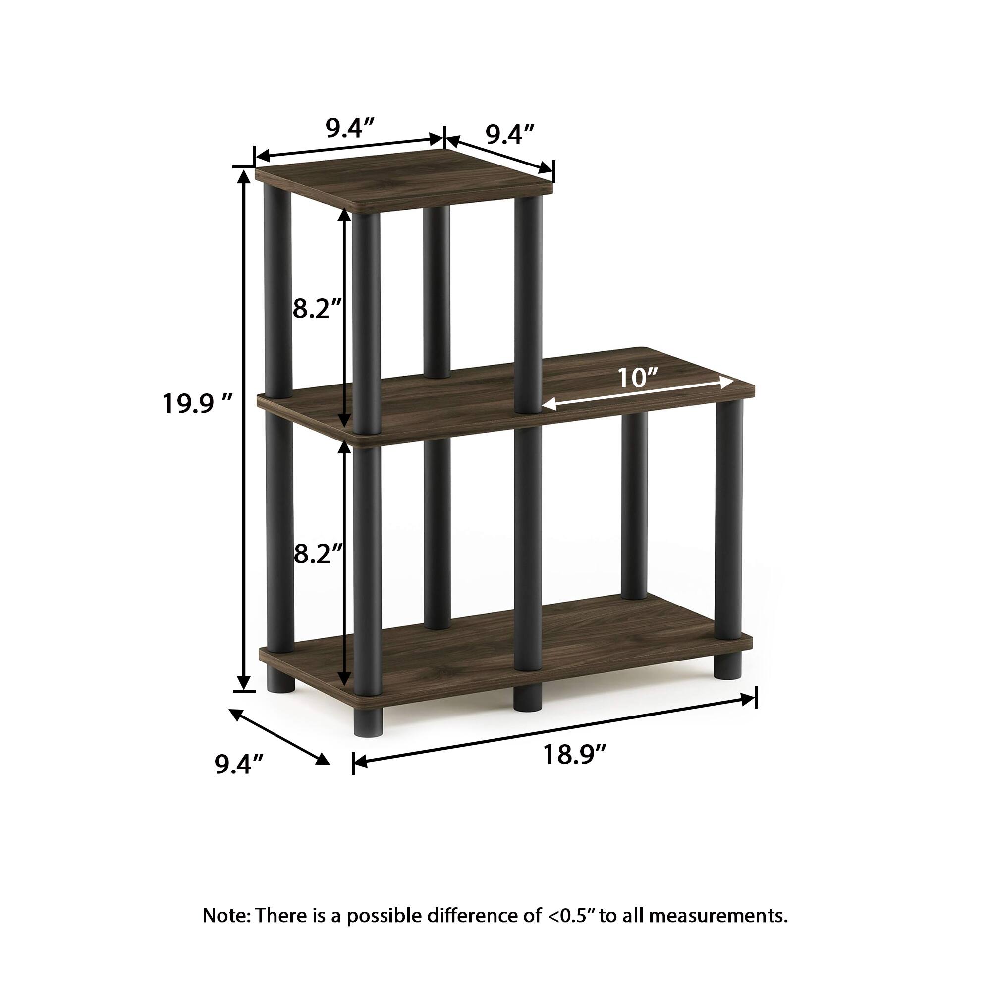 9.4" 9.4" 8.2" 19.9" 10" 8.2" 9.4" 18.9" Note: There is a possible difference of <0.5" to all measurements.