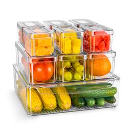 Sorbus - Stackable Refrigerator Storage Bins with Lids, Perfect for Kitchen Organization, Pantry and Fridge Storage - Clear