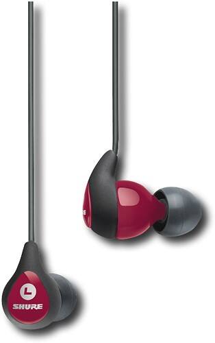 Front Standard. Shure - Sound-Isolating Earphones - Red.