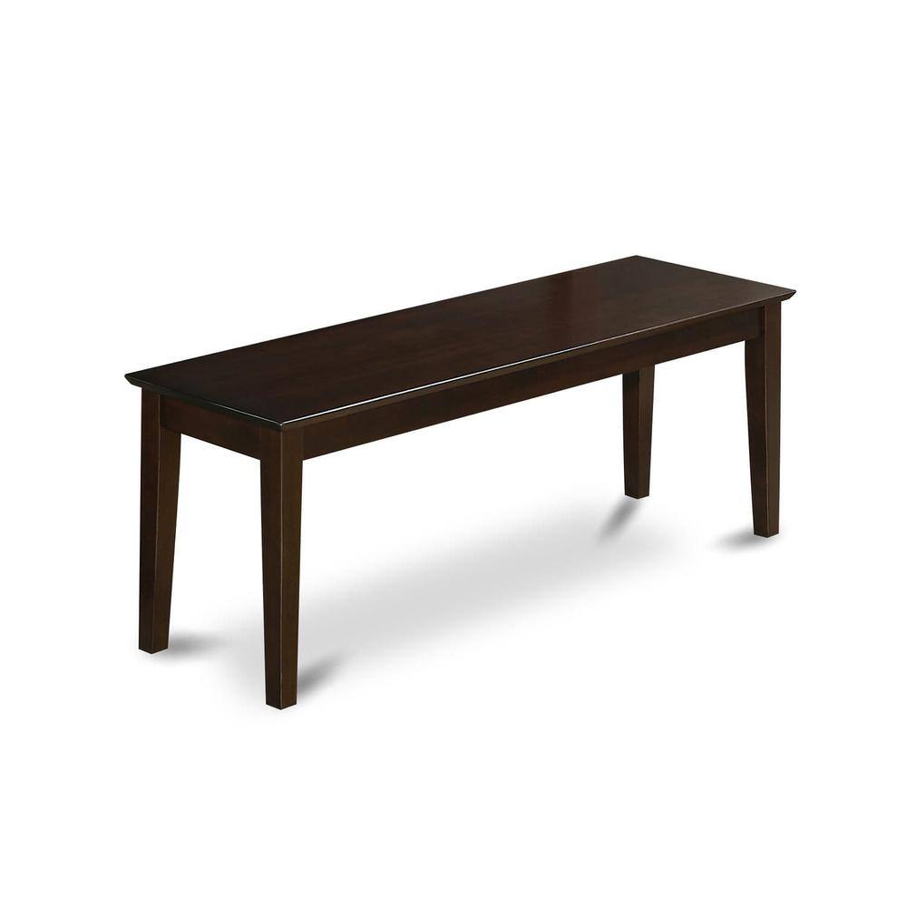 Back. East West Furniture - 6 PC Dining room set-Top Kitchen Table and 4 Kitchen Chairs plus 1 Dining bench - Brown.