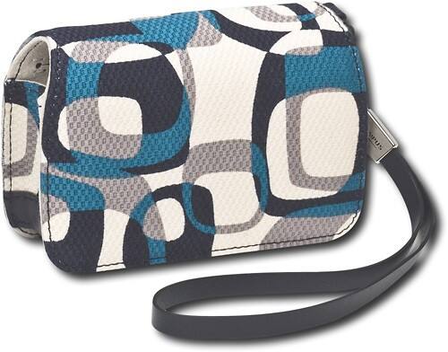 Angle Standard. Olympus - Premium Canvas Case for Most Compact Digital Cameras - Black/Blue.