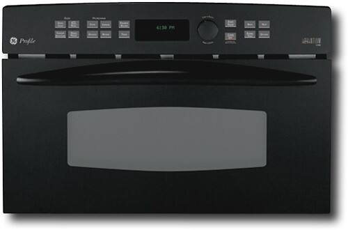 Front Standard. GE - Profile Advantium 27" Built-In Single Electric Convection Wall Oven - Black.