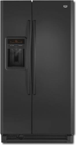 Front Standard. Maytag - 25.4 Cu. Ft. Side-by-Side Refrigerator with Thru-the-Door Ice and Water - Black.