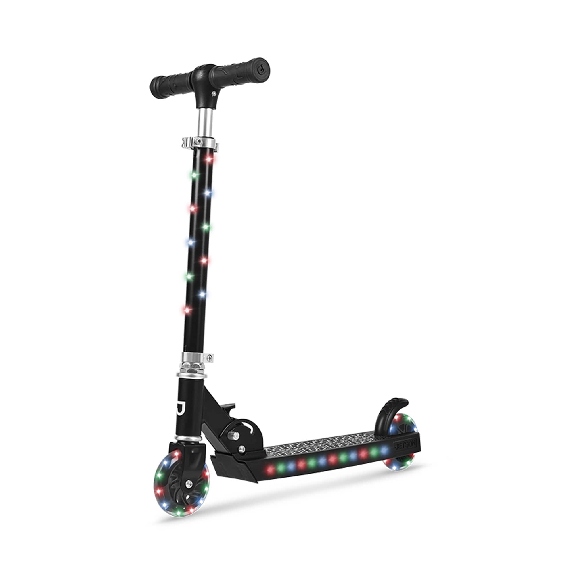 Jetson - Jupiter Kick Scooter with LED Lights & Height Adjustable Handlebar - Black