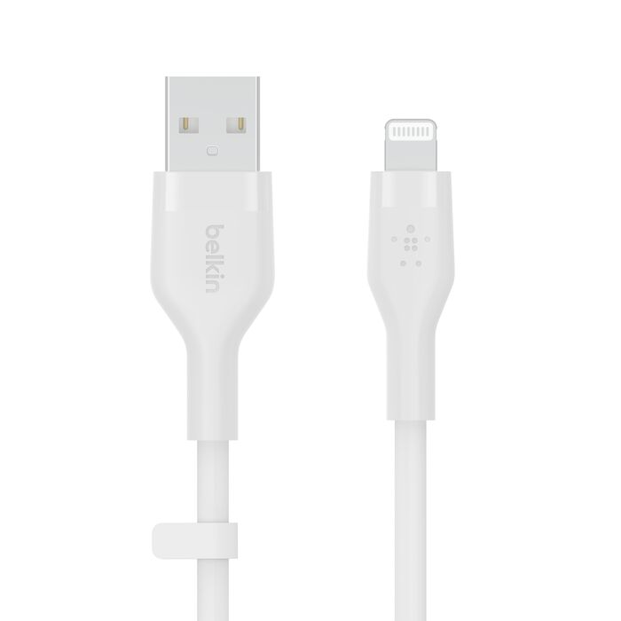 Angle. Belkin - USB-A TO LTG, SILICONE, 6'', WH - White.