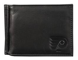 Rico Industries - Philadelphia Flyers NHL RFID Blocking Shield Black Leather Moneyclip Wallet - Multi