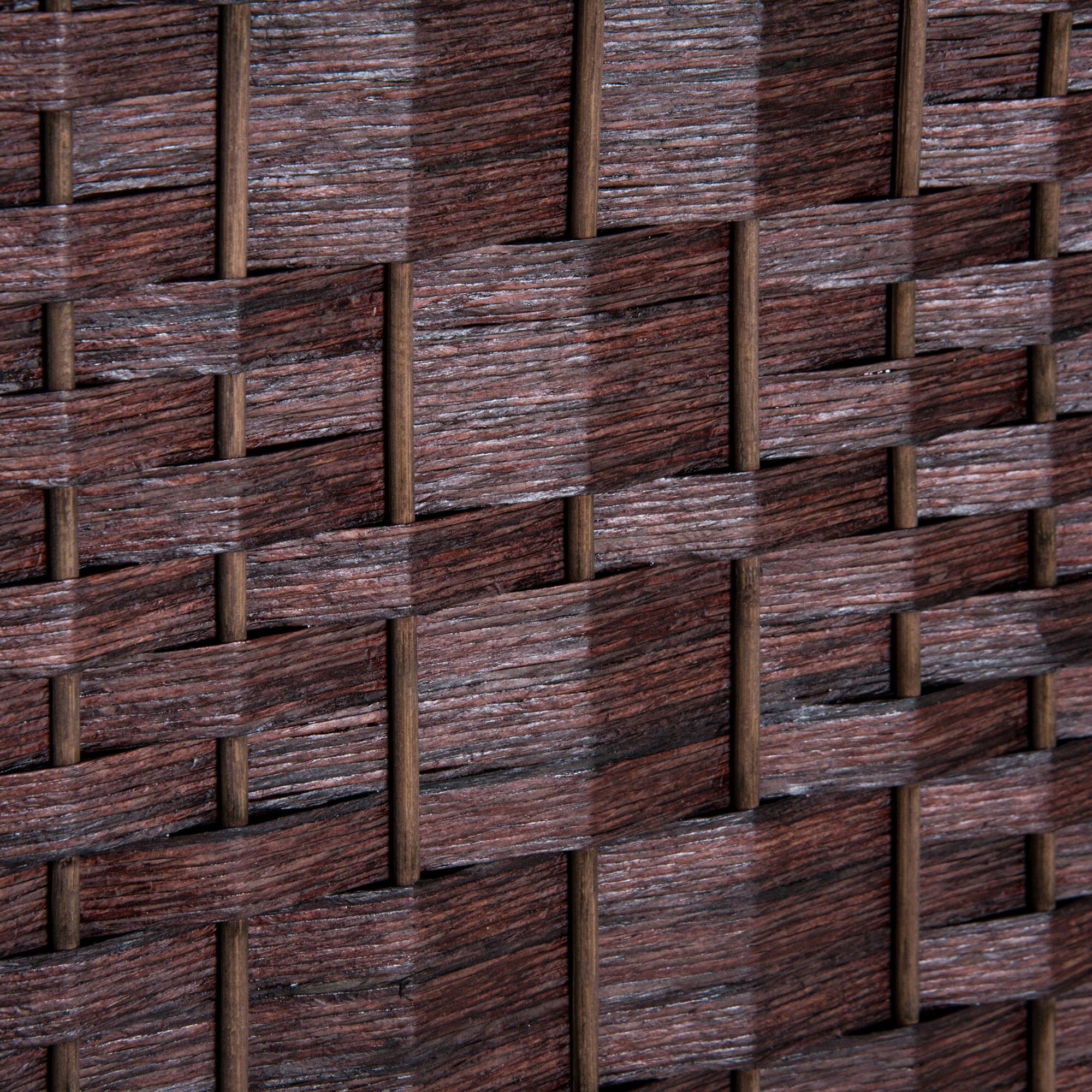 Alt View 8. Homcom - Divider 3 Panel, 6FT Tall Folding Privacy Screen, Freestanding Hand-Woven Partition for Room Separation with 360° Hinges - Brown.