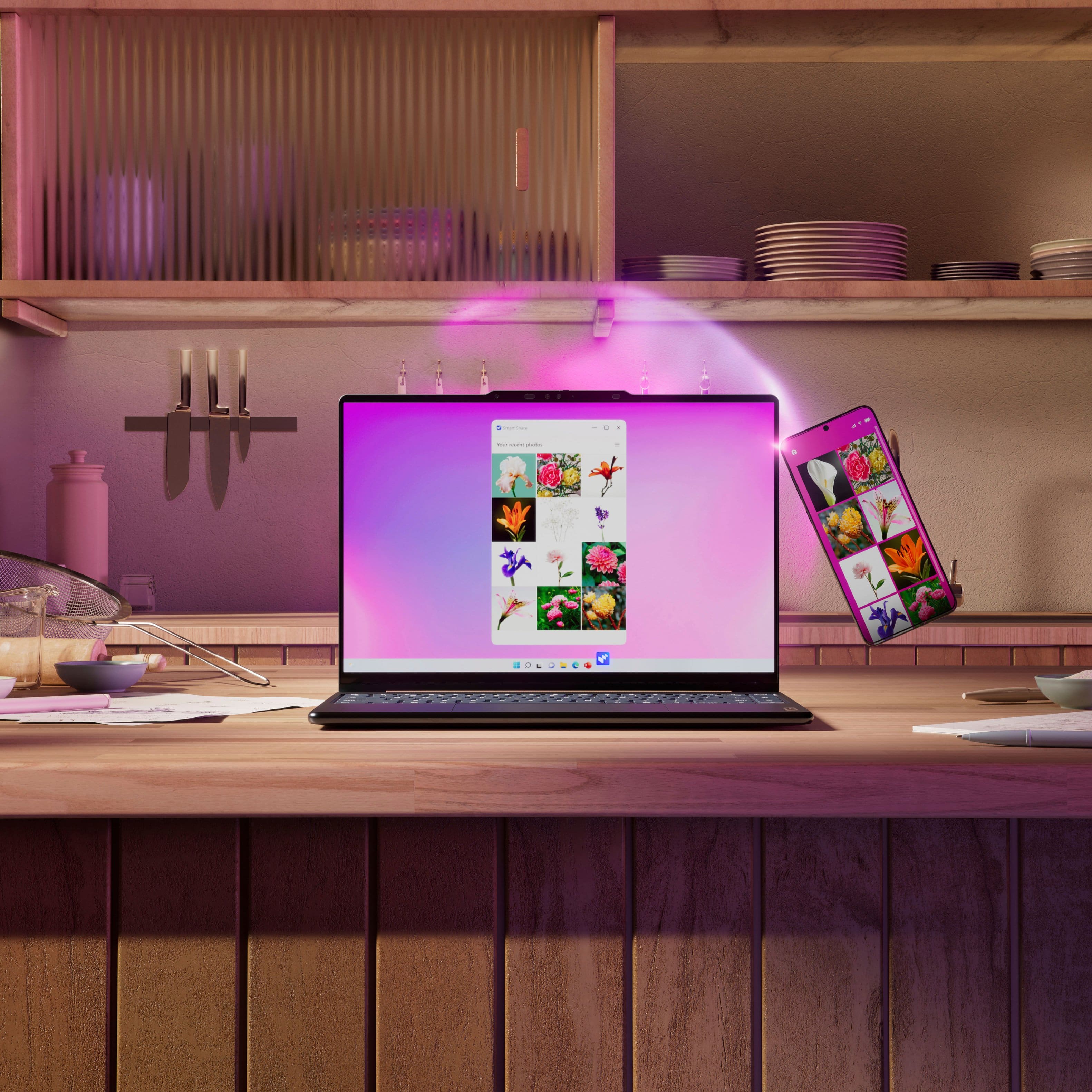 Alt View 16. Lenovo - Yoga 9i 2-in-1 Aura Edition - Copilot+ PC - 14" 3K 120Hz OLED Touchscreen Laptop - Intel Core Ultra 7 258V - 32GB - 1TB - Cosmic Blue.