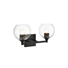 Living District - Foster 2 light Bath Sconce - Black And Clear