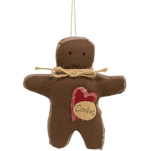 Front. BreeBe - *I Heart Cookies Gingerbread Ornament - Brown.