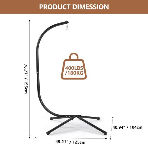 PRODUCT DIMENSION  
76.77" / 195cm  
400LBS / 180KG  
40.94" / 104cm  
49.21" / 125cm