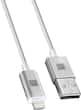 Platinum - Apple MFi Certified 4' Touch On LED Lightning Charge-and-Sync Cable - Black - Larger Front