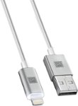Front Zoom. Platinum™ - Apple MFi Certified 4' Touch On LED Lightning Charge-and-Sync Cable - Black.