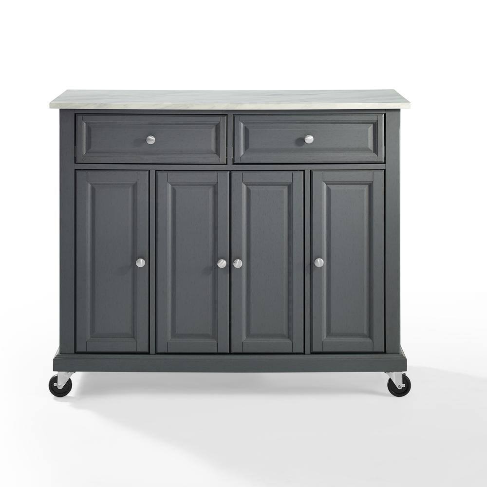 Alt View 4. Crosley Furniture - Avery Kitchen Cart - Distressed Gray.