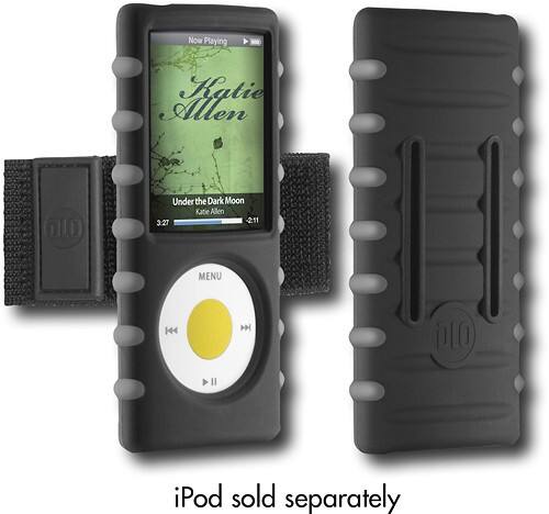 Front Standard. DLO - Jam Jacket Sport Case for 4th-Generation Apple® iPod® nano - Black/Charcoal.