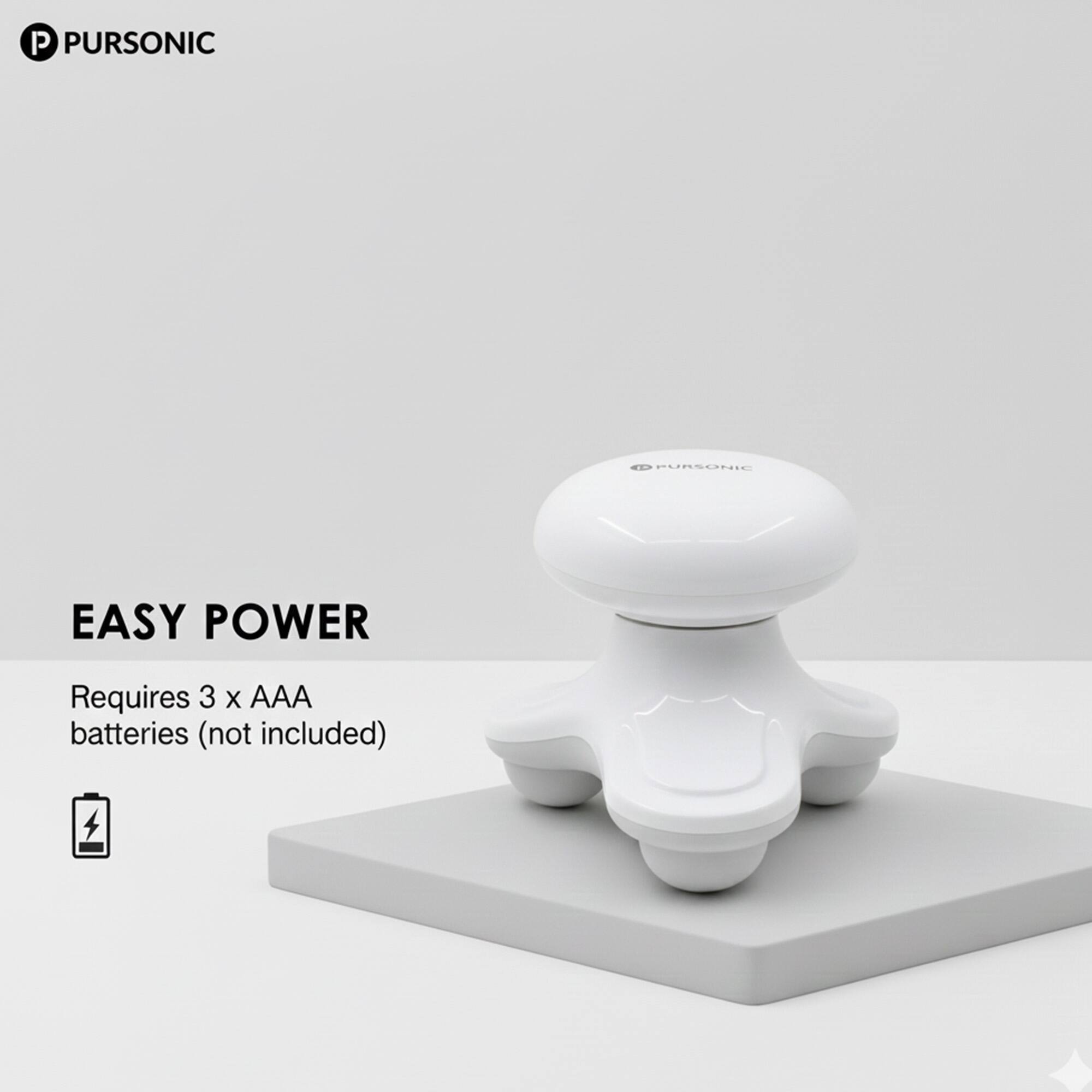 PURSONIC  
EASY POWER  
Requires 3 x AAA batteries (not included)
