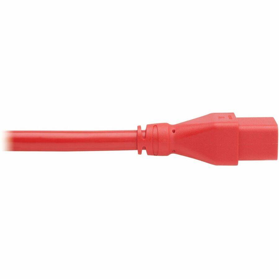 Alt View 2. Tripp Lite - Eaton Tripp Lite Series Power Extension Cord, C20 to C19 - Heavy-Duty, 20A, 250V, 12 AWG, 2 ft. (0.6 m), Red - For - Red.