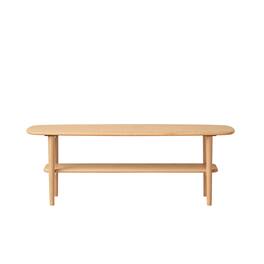 GOODSILO - Solid Wood Low Coffee Table with Storage Shelf - Compact Design for Living Room or Study Desk - Oak