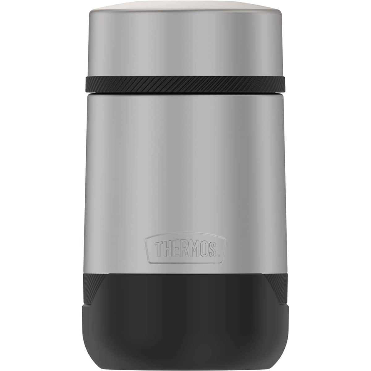 Thermos - 18 oz. Alta Stainless Steel Food Jar - Matte Steel/Espresso Black - Silver