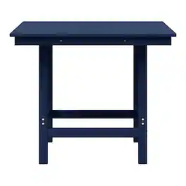 WestinTrends - Ashore Outdoor HDPE 36" Square Patio Dining Table with Umbrella Hole - Navy Blue
