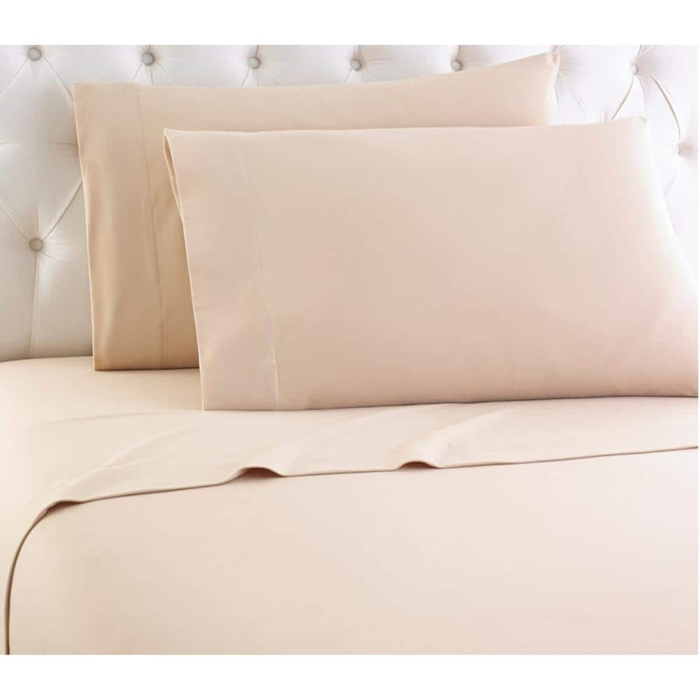 Shavel Home Products - Shavel Micro Flannel High Quality Sheet Set - King Flat/Fitted Sheet 108x110/80x78x18" 2-Pillowcase 21x40" - Chino