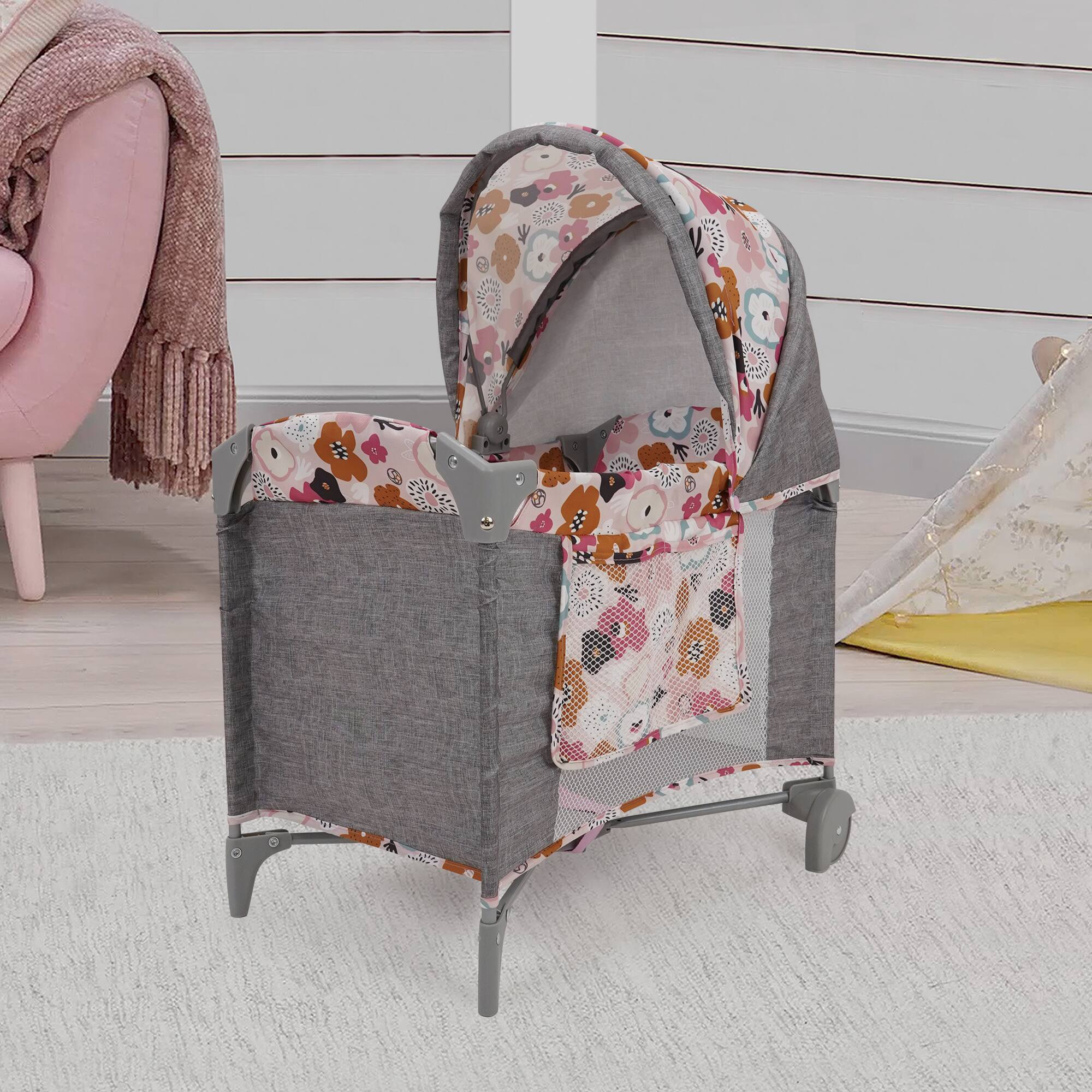 Alt View 2. 509 Crew - 509 Crew - Melange Flora - Deluxe Doll Play Yard - For Dolls Up To 18", 3+.
