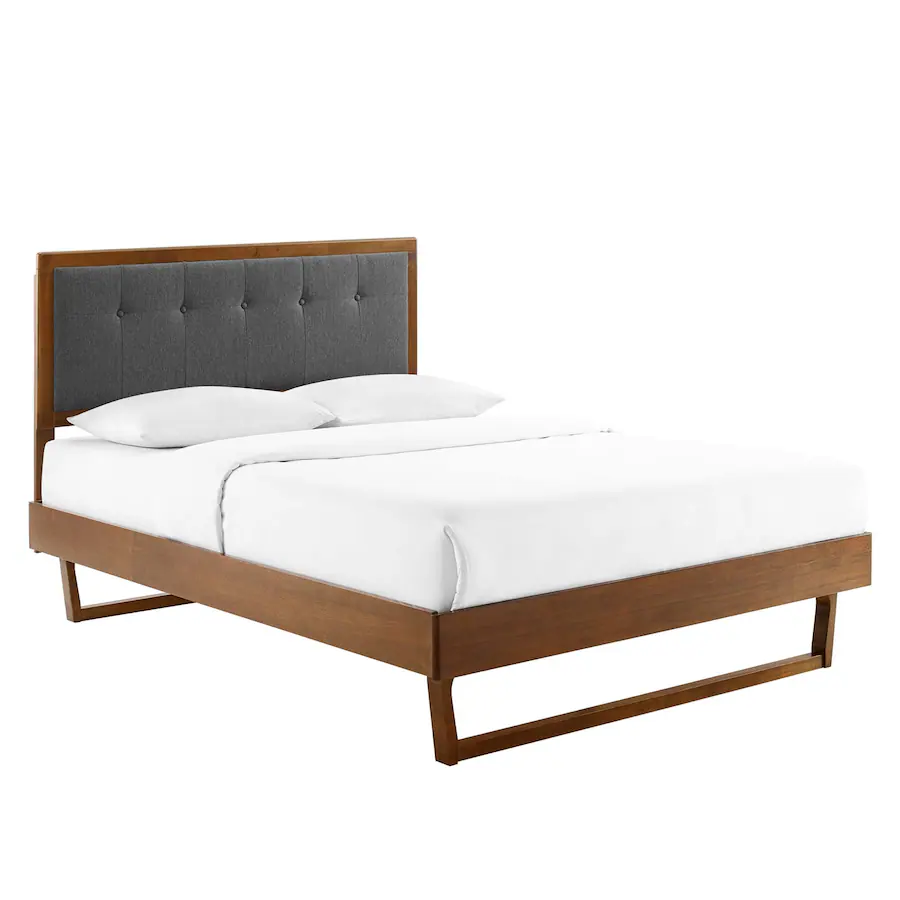 Splayed Modway Bridgette Wood Queen Platform Bed With Splayed Legs Brown - Best Buy
