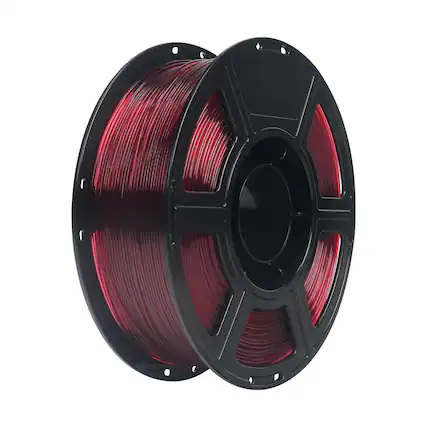 Front. Flashforge - High Speed PETG 3D Printer Filament-1.75mm-1kg (2.2 lbs) Spool - Transparent Ruby Red.