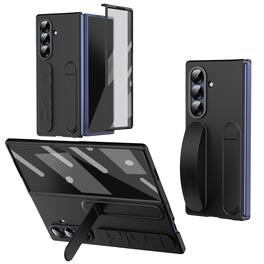 Dteck - Rugged Case For Samsung Galaxy Z Fold8 Ultra Built-in Screen Protector Shockproof Wristband Foldable Kickstand Cover - Black