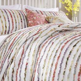BreeBe - Bella Ruffle Quilt Set 3-Piece Full/Queen - Multi