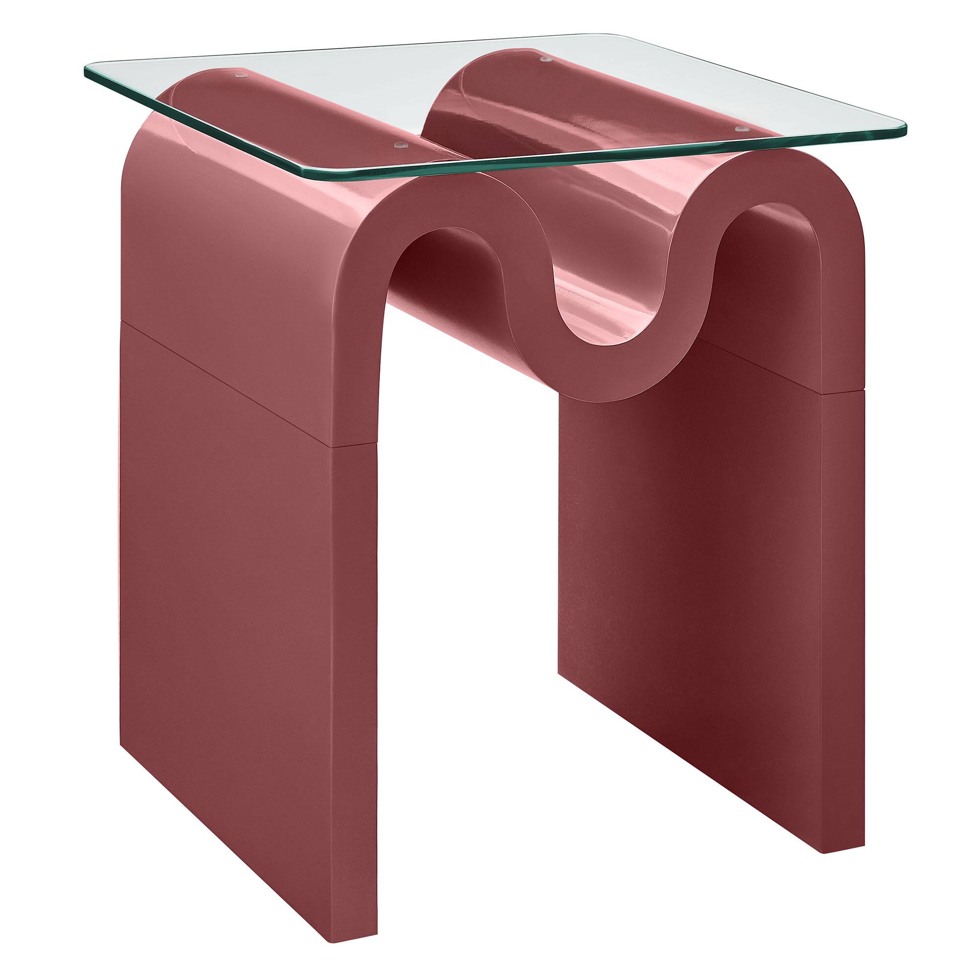Angle. Modway - Ondine Glass Top Side Table by Modway - Spiced Apple.