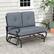 Alt View 3. Costway - Glider Outdoor Patio Rocking Bench Loveseat Cushioned Seat Steel Frame - Grey.
