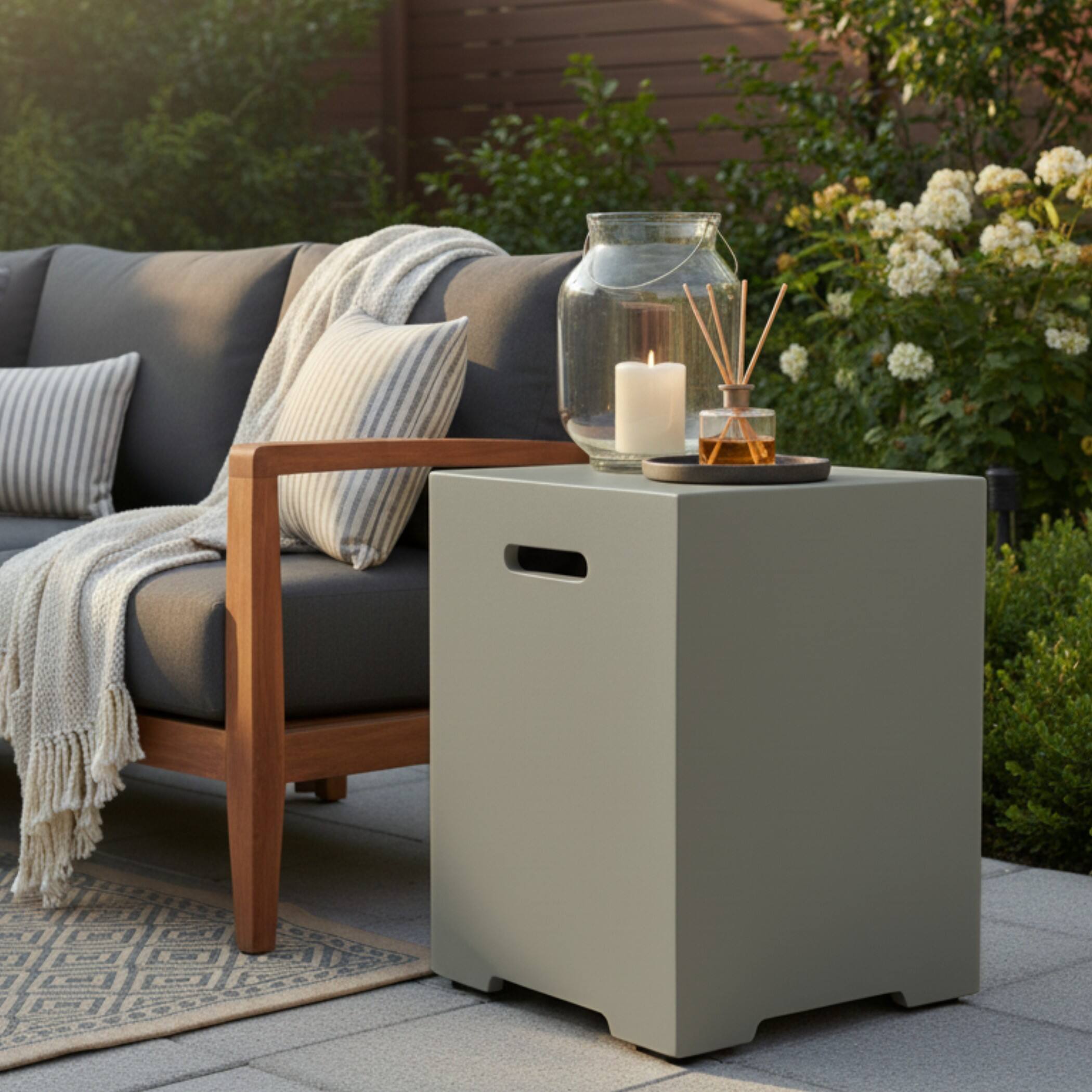 Back. Mondawe - 16 Inch Propane Tank Cover - Grey.