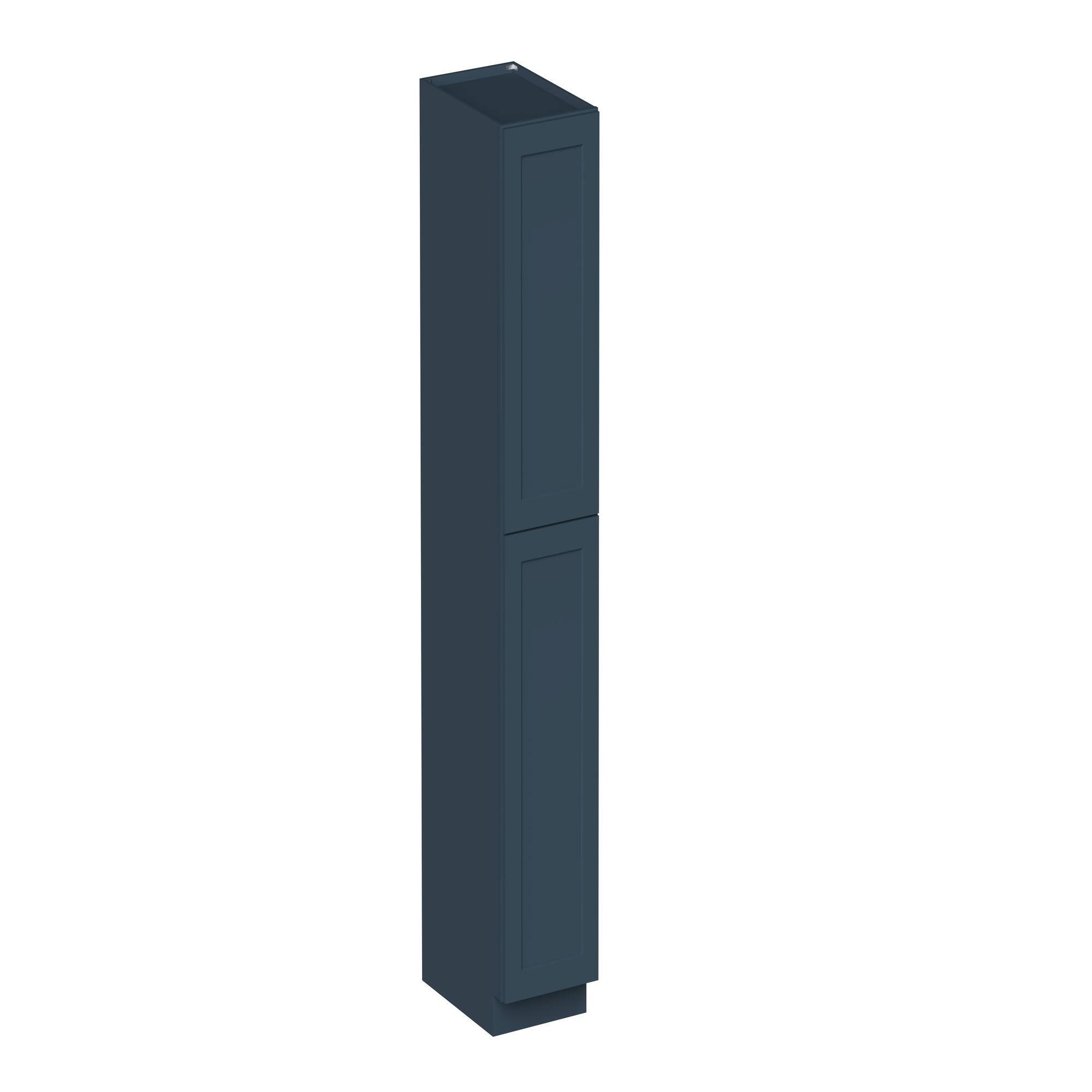 Angle. Boyel Living - 18-in W x 96-in H x 27-in D Shaker RTA Kitchen Pantry Tall Cabinet with Soft-Close - Charcoal Blue.