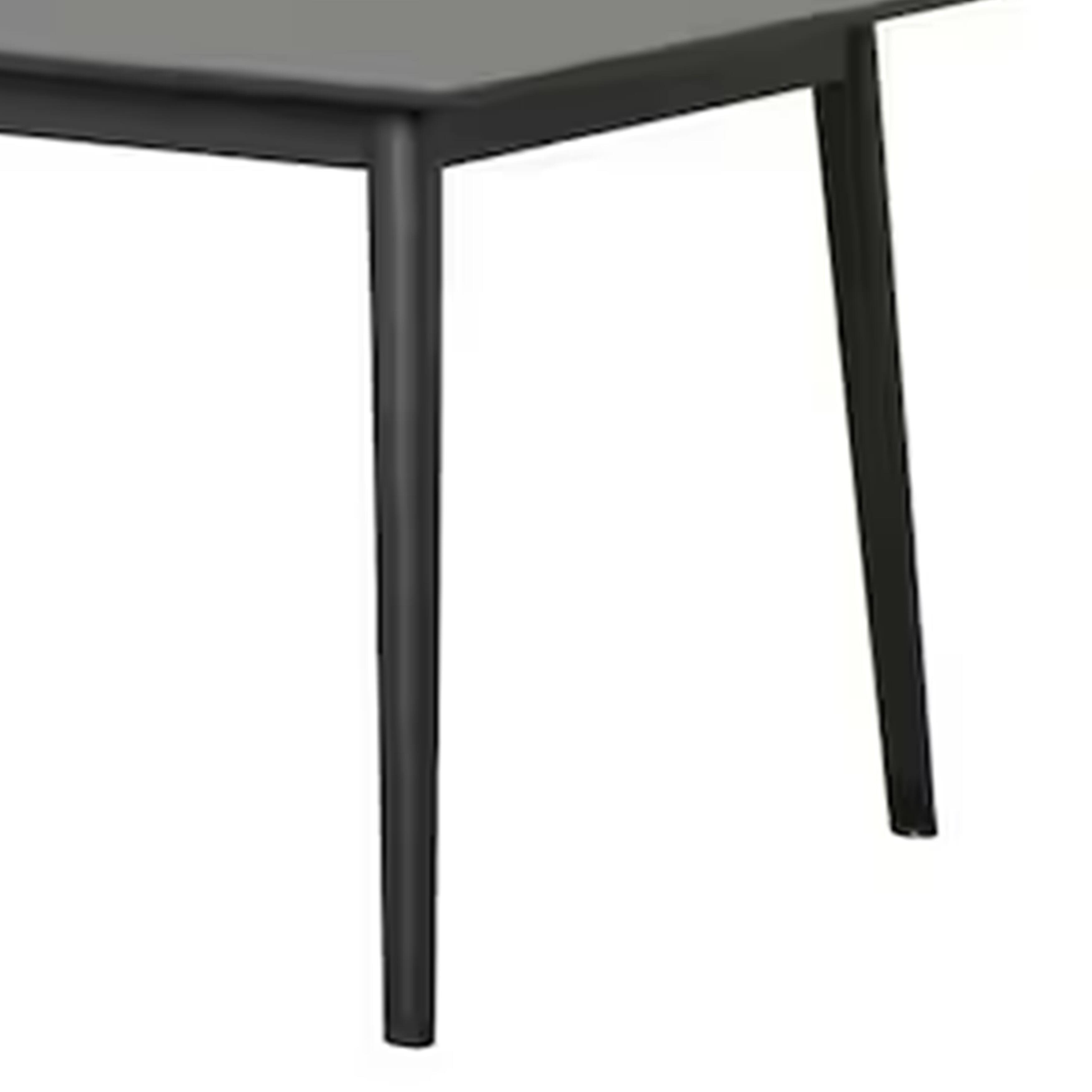 Alt View 3. Manhattan Lane - Baylee Rectangular Dining Table, Straight Legs, 60 Inch Black Wood Top - Black.