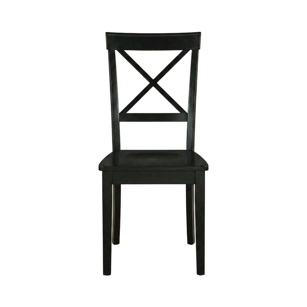 Angle. FurniFact - Wood Round Kitchen Table & Chairs 5-Piece Set - Black.