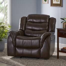 APRILSOUL - Classic Design Dark Plush Fabric Glider Recliner - Brown