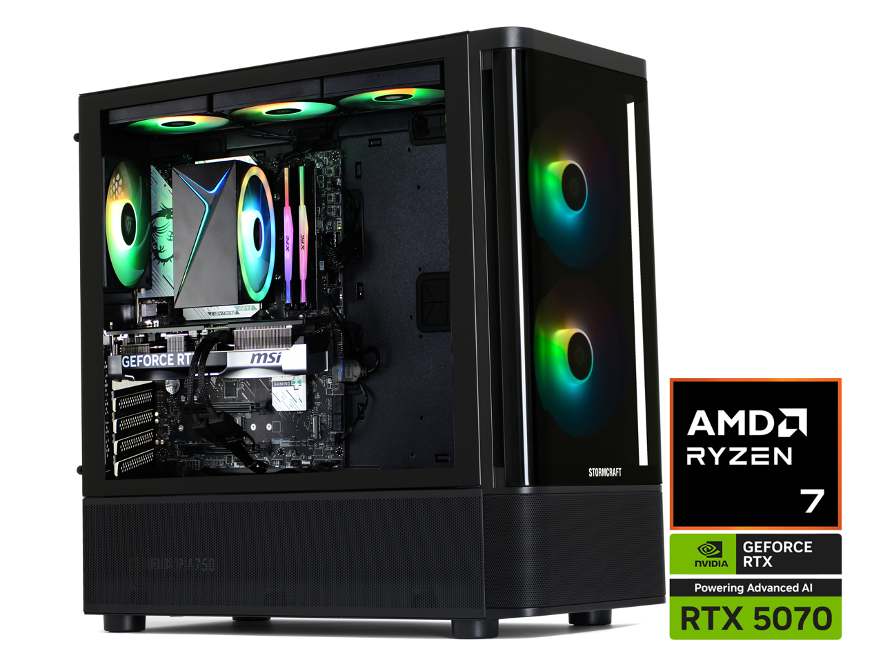n TIWA / GEFORCE RTX msi SAMN B STORMCRAFT AMD RYZEN 7 EUISINAYSO GEFORCE NVIDIA RTX Powering Advanced AI RTX 5070