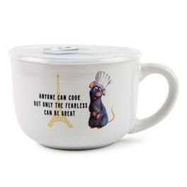 Silver Buffalo - Disney Pixar Ratatouille "Anyone Can Cook" Ceramic Soup Mug With Lid | 24 Ounces - White