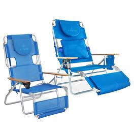 Ostrich - Original 3N1 Beach Lounge Chair and Deluxe 3N1 Outdoor Lounge Chair - Blue